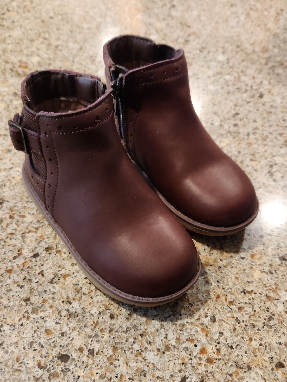Stride Rite Toddler Dark Brown Side-Zip Ankle Boots